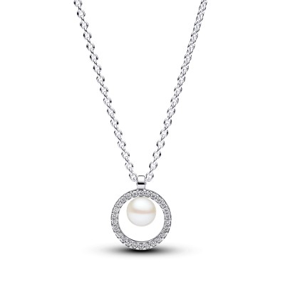 Collana con Perla d’Acqua Dolce Coltivata e Pavè