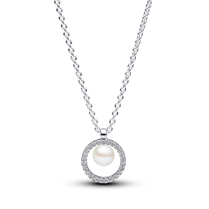 Collana con Perla d’Acqua Dolce Coltivata e Pavè
