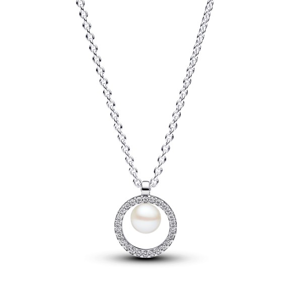Collana con Perla d’Acqua Dolce Coltivata e Pavè