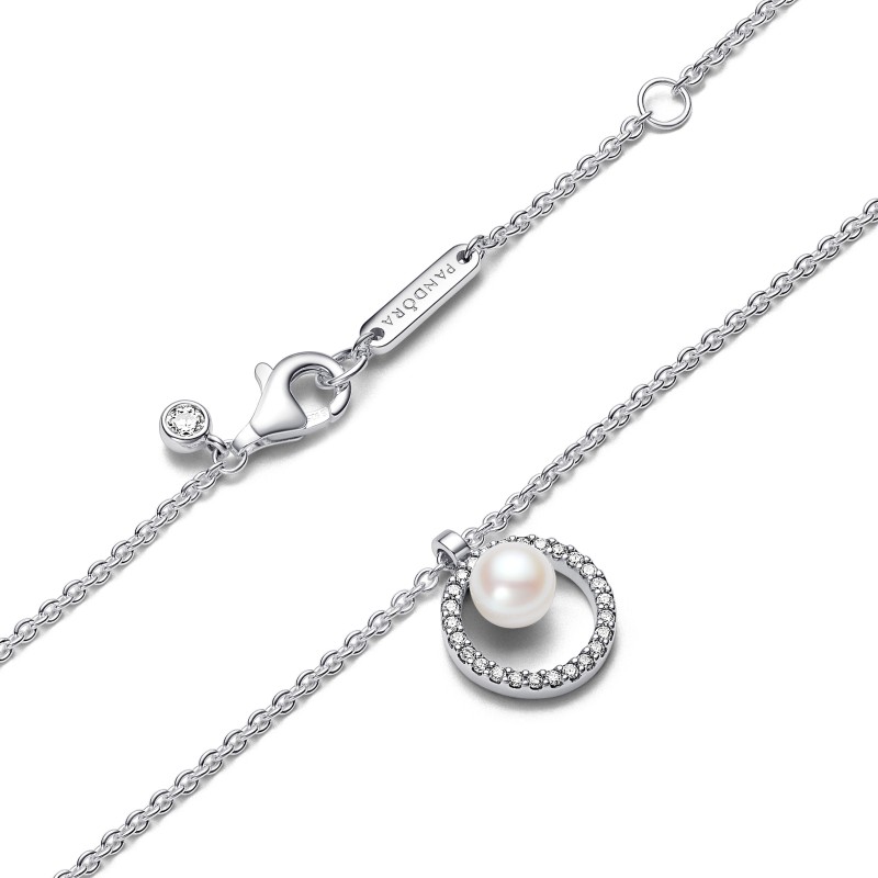 Collana con Perla d’Acqua Dolce Coltivata e Pavè
