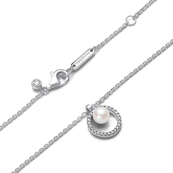 Collana con Perla d’Acqua Dolce Coltivata e Pavè