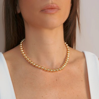 Collana Girocollo con Sfere Martellate 2