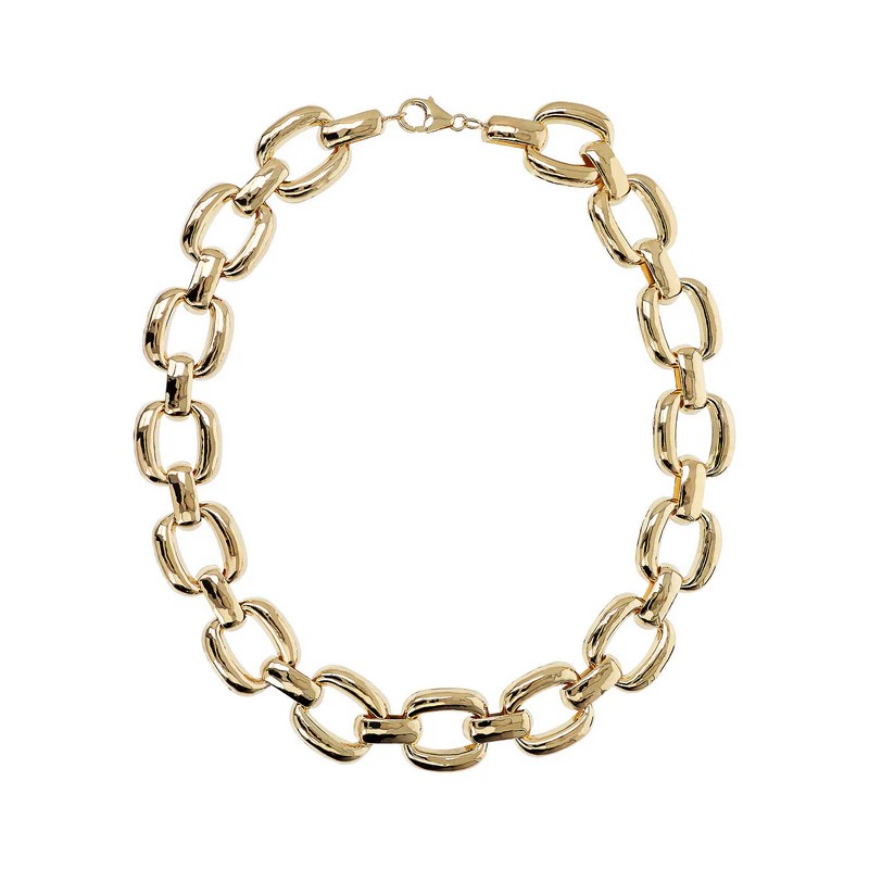 Collana Girocollo Maxi Maglie Quadrate Martellate