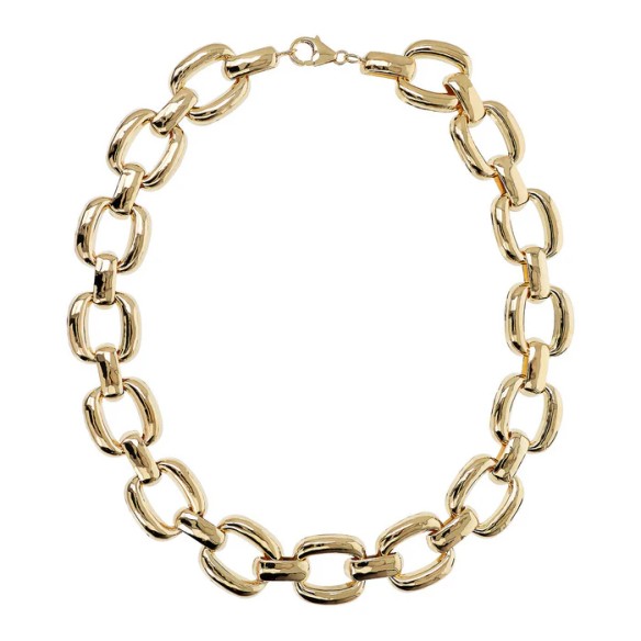 Collana Girocollo Maxi Maglie Quadrate Martellate