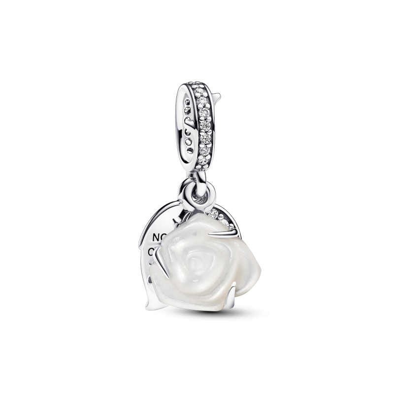 Charm Pendente Rosa Bianca