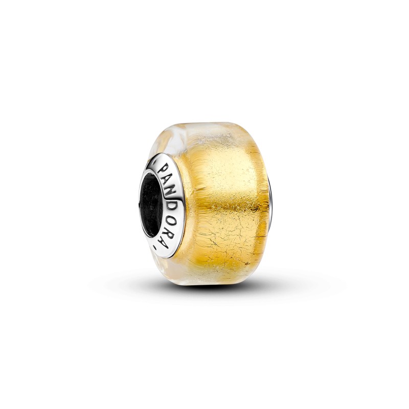 Charm Mini Vetro di Murano Foglia d’Oro
