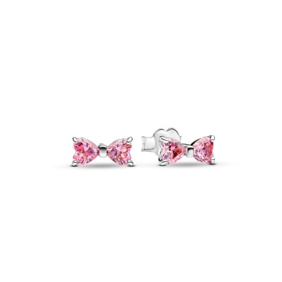 Orecchini Fiocco Luminoso Rosa Grande