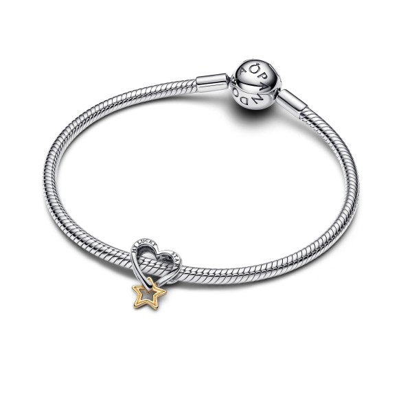 Charm Openwork Cuore e Stella "My Lucky Star"