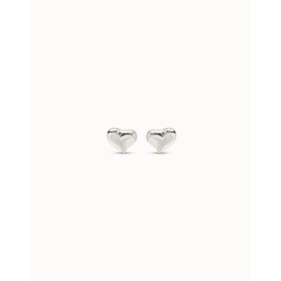 Orecchini placcati argento Sterling a forma di cuore medio