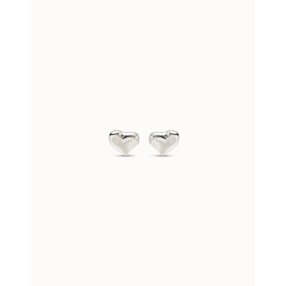Orecchini placcati argento Sterling a forma di cuore medio