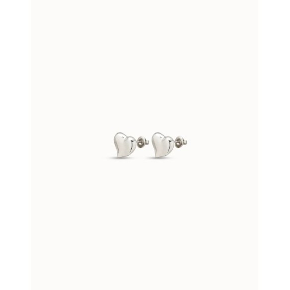 Orecchini placcati argento Sterling a forma di cuore medio