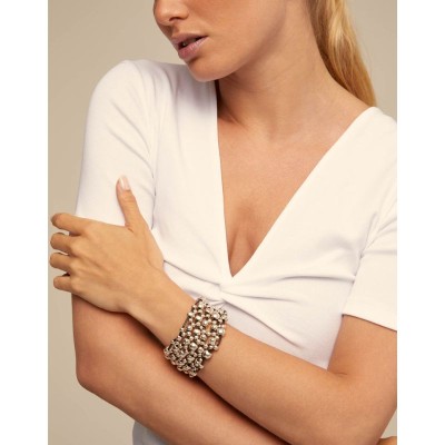 Bracciale di cuoio placcato argento Sterling 2
