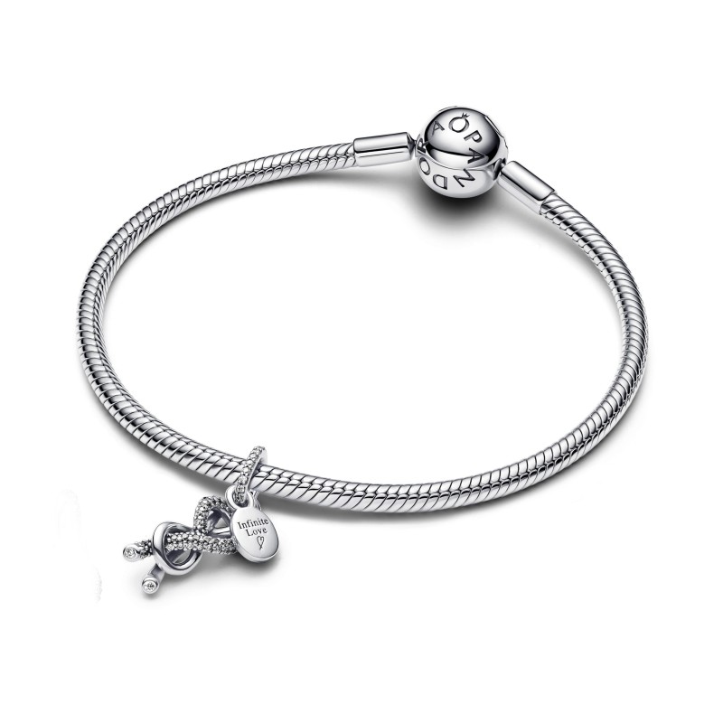 Charm Pendente Nodo Infinito e Pavè