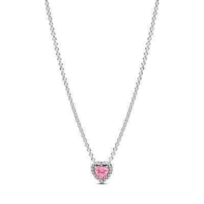 Collana Cuore in Rilievo Rosa