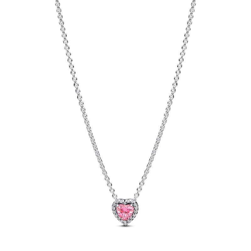 Collana Cuore in Rilievo Rosa