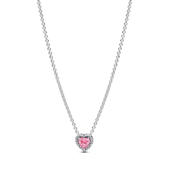 Collana Cuore in Rilievo Rosa