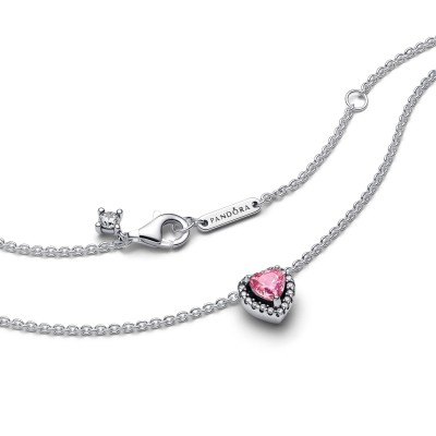 Collana Cuore in Rilievo Rosa 2