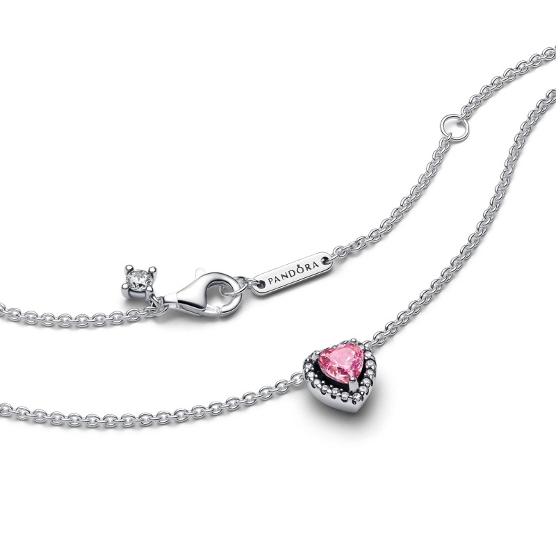 Collana Cuore in Rilievo Rosa