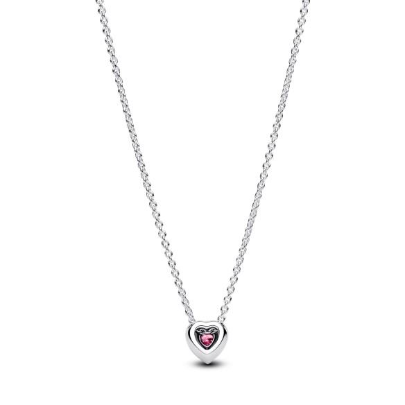 Collana Cuore in Rilievo Rosa