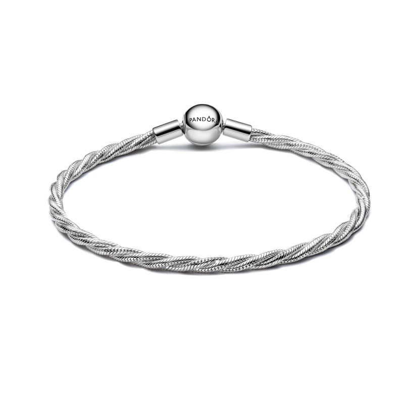 Bracciale Maglia Doppia Intrecciata con Chiusura a Sfera