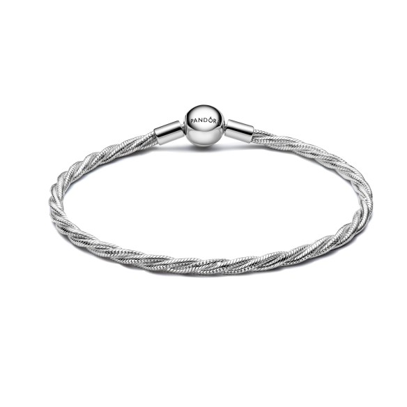 Bracciale Maglia Doppia Intrecciata con Chiusura a Sfera