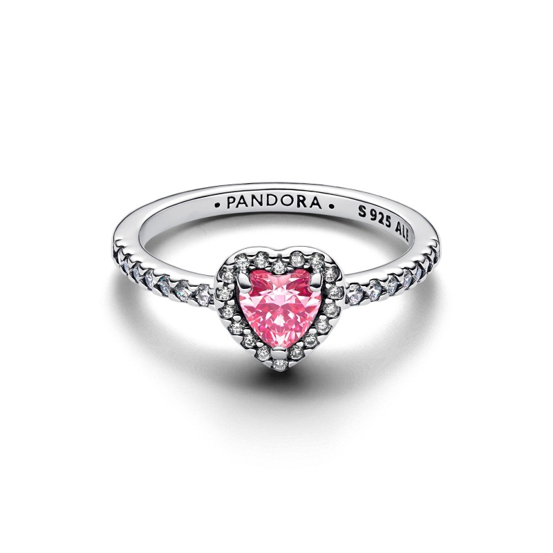 Anello Cuore in Rilievo Rosa