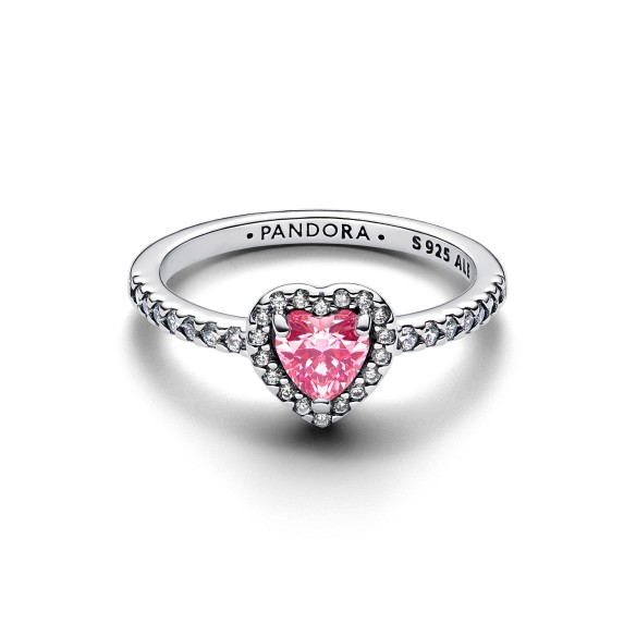 Anello Cuore in Rilievo Rosa
