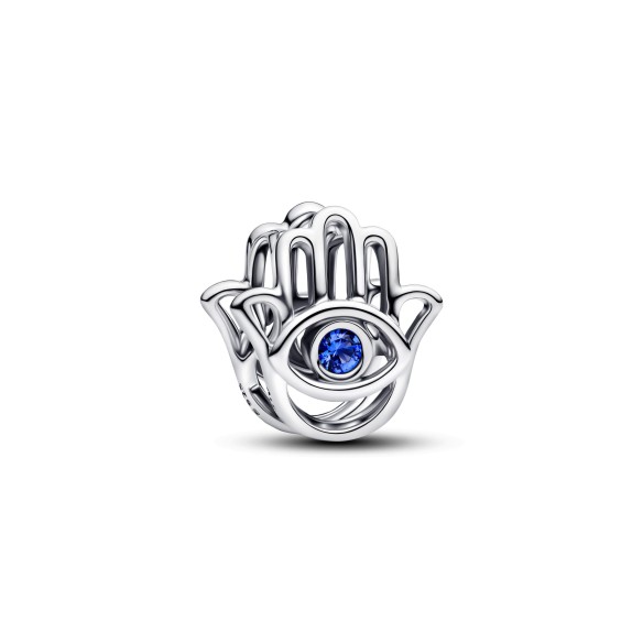 Charm Openwork Mano di Fatima Pietra Blu