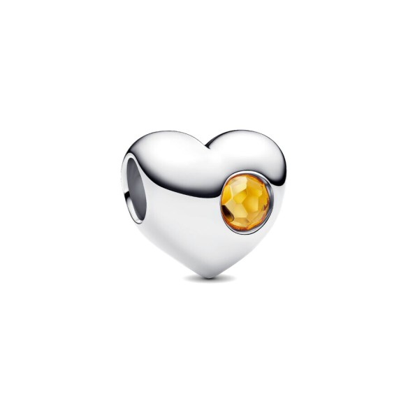 Charm Cuore con Pietra Miele Novembre da incidere