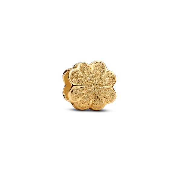 Mini Charm Quadrifoglio effetto diamantato Placcatura in Oro 14k