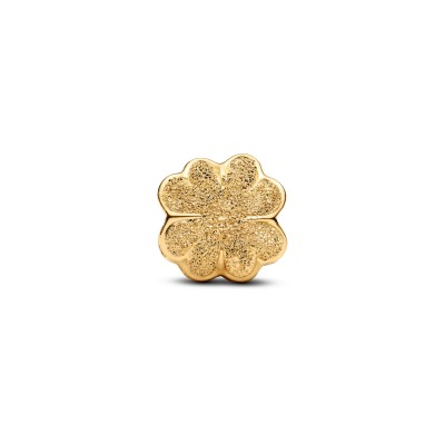Mini Charm Quadrifoglio effetto diamantato Placcatura in Oro 14k 2