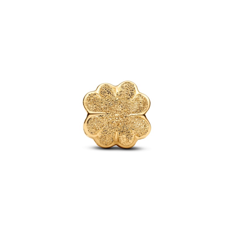 Mini Charm Quadrifoglio effetto diamantato Placcatura in Oro 14k