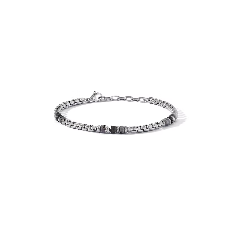 BRACCIALE ACCIAO LABRADORITE ONICE