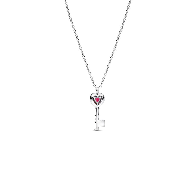 Collana Chiave con Cuore Rosso