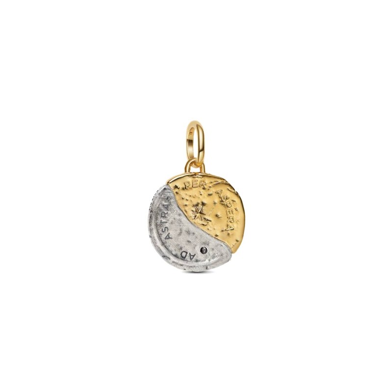 Charm Medallion Sole e Luna "Per Aspera Ad Astra"