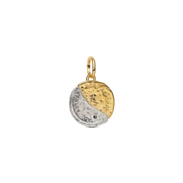 Charm Medallion Sole e Luna "Per Aspera Ad Astra"