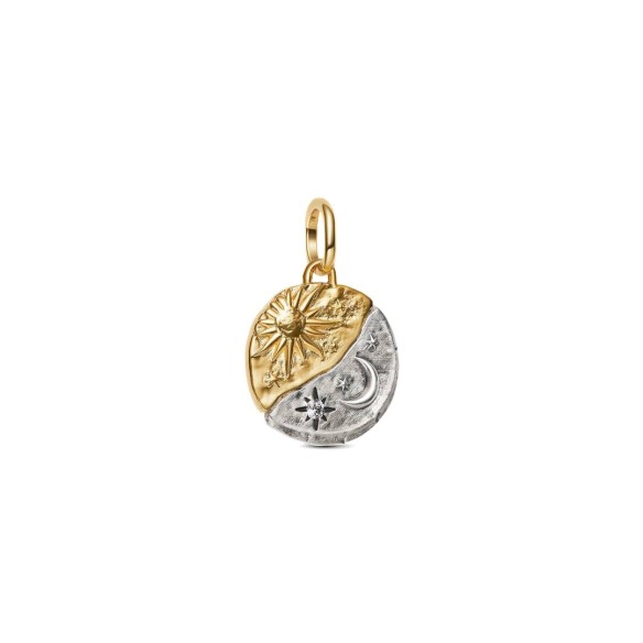 Charm Medallion Sole e Luna "Per Aspera Ad Astra"