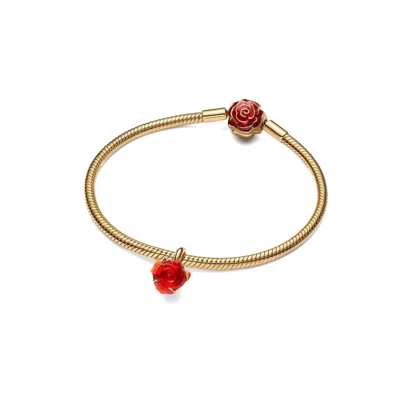 Disney, La Bella e la Bestia, Rosa Incantata Vetro di Murano