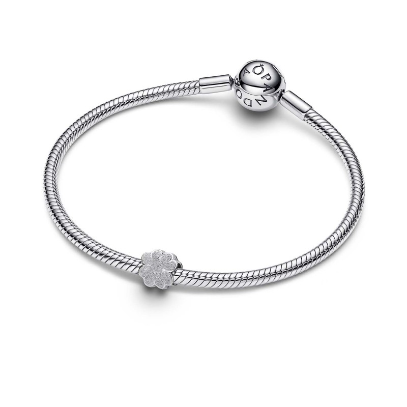 Mini Charm Quadrifoglio effetto diamantato