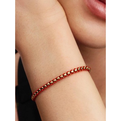 Bracciale Intreccio Tessuto Rosso