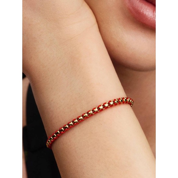 Bracciale Intreccio Tessuto Rosso