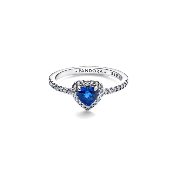 Anello Cuore in Rilievo Blu Intenso