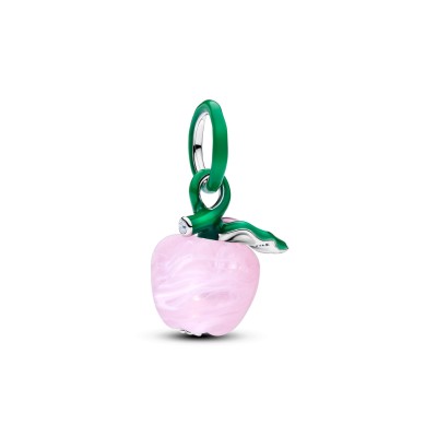 Charm Pendente Mela Rosa Vetro di Murano