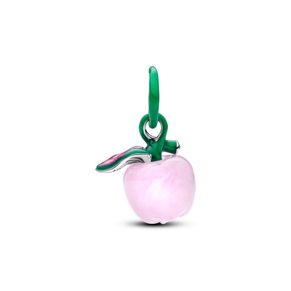 Charm Pendente Mela Rosa Vetro di Murano