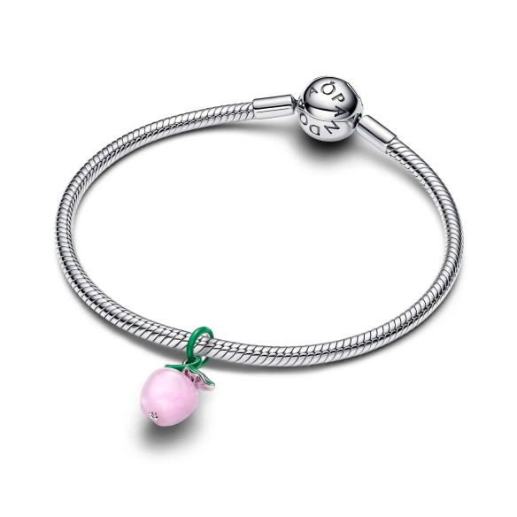 Charm Pendente Mela Rosa Vetro di Murano