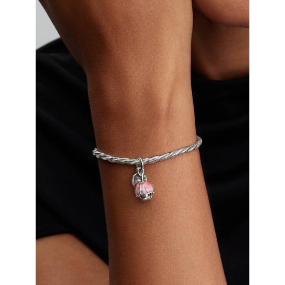 Charm Pendente Fiore "Thank you"
