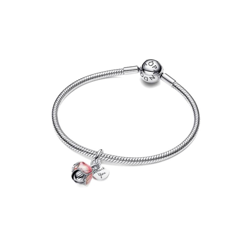 Charm Pendente Fiore "Thank you"