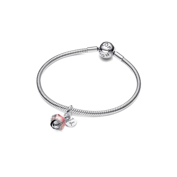 Charm Pendente Fiore "Thank you"