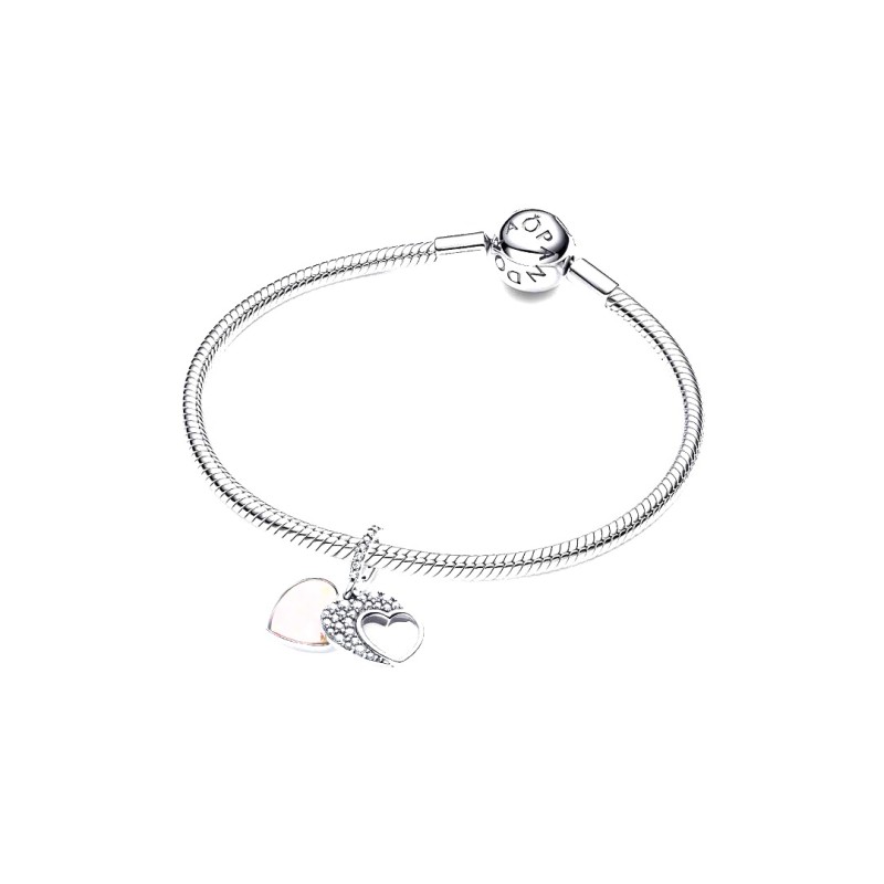 Charm Pendente Doppio Cuore Mamma Sei Bellissima