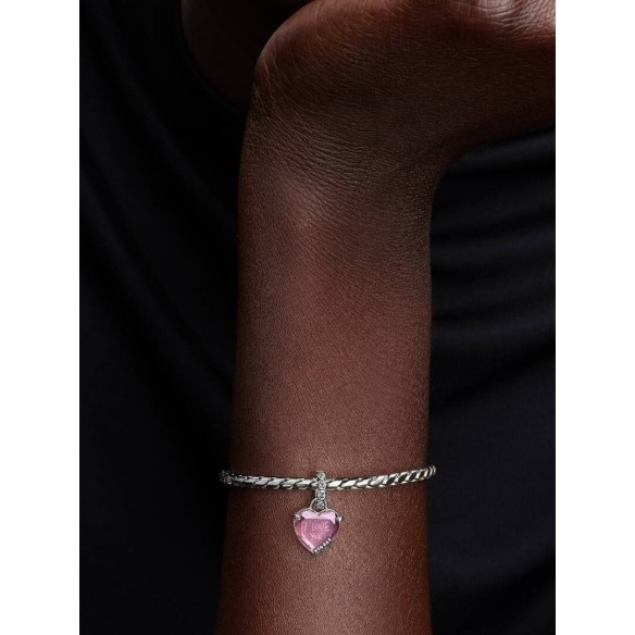 Charm Pendente Cuore Rosa Ti Voglio Bene Mamma